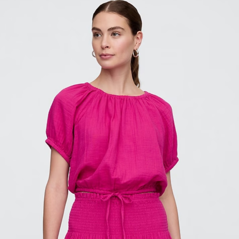 NWT Darling Gap Relaxed Gauze Tie Front Top